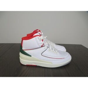 Air Jordan 2 Retro Shoe Womens 7.5 White Red Green Basketball DQ8562-107 Sneaker